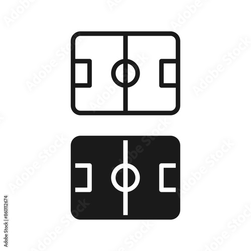 Soccer field. football playground top view. Sports ground for active recreation simple. on blank background
