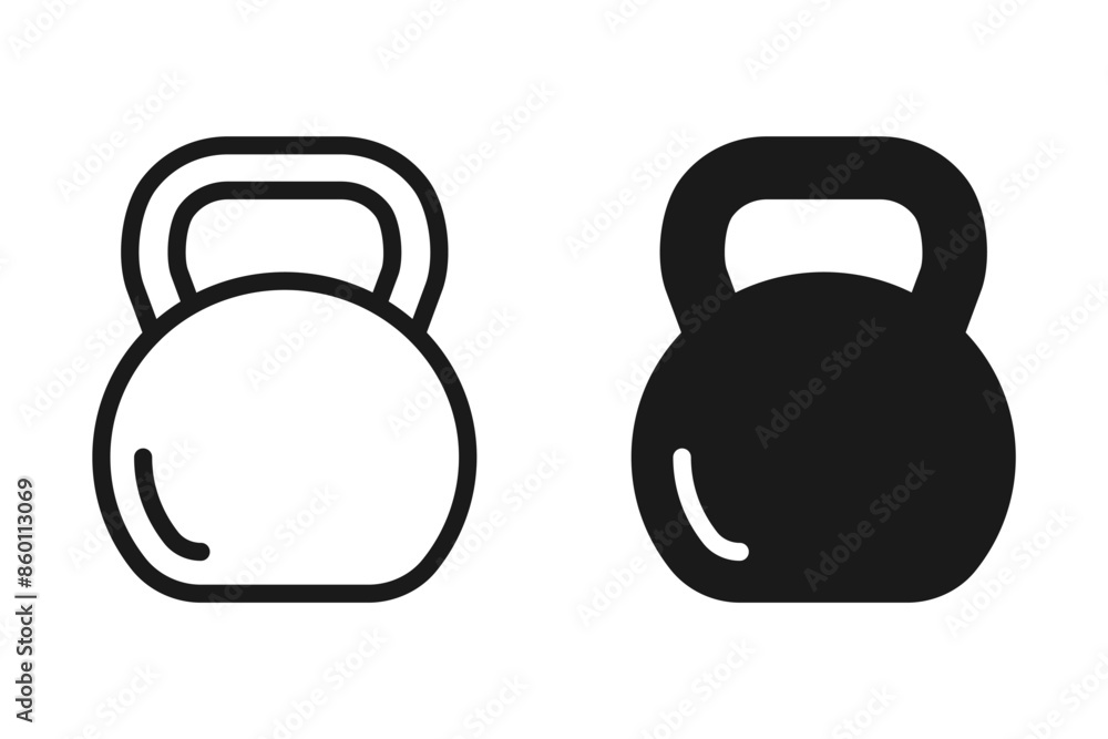 Kettlebell icon set. Sport and fitness symbol on blank background. Kettlebell icon set. Sport and fitness symbol on blank background.