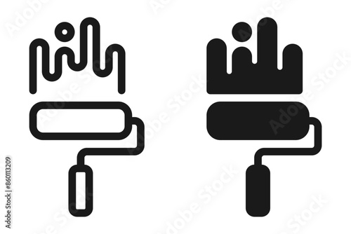 paint roller icon, vector illustration
