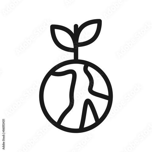 Simple leaf globe design, spring icon vector illustration
