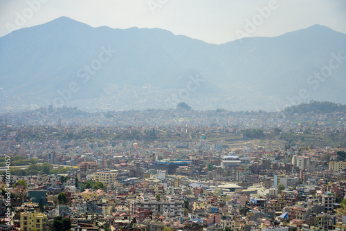 ネパールの首都カトマンズにあるスワヤンブナートのとても美しい風景Very beautiful scenery of Swayambhunath in Kathmandu, the capital of Nepal