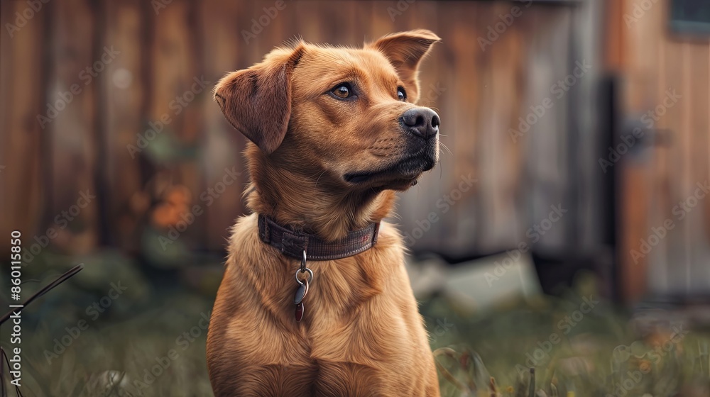 a dog with a dog collar looking at the camera a dog with a dog collar looking at the camera