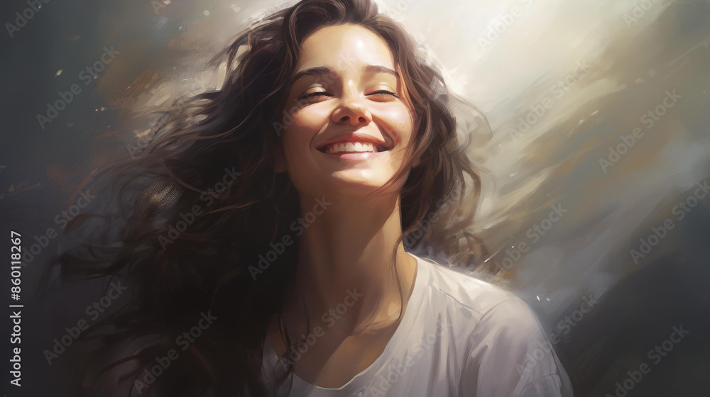 The Joy of a Free Spirit A woman smiling casually The Joy of a Free Spirit A woman smiling casually