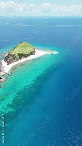 Aerial video of an amazing rock formation on Animsula Island in Sabata photo