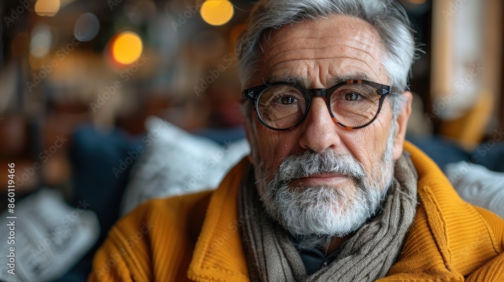 A portrait of an older man with a warm and comforting expression A portrait of an older man with a warm and comforting expression
