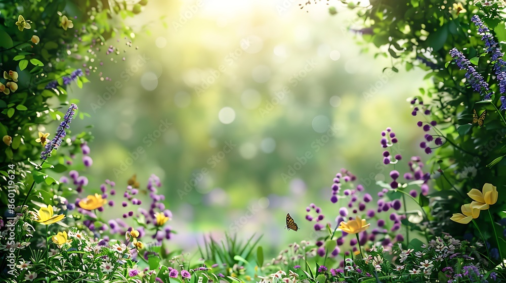 Obraz premium Vibrant Meadow Oasis: A Tranquil Floral Escape