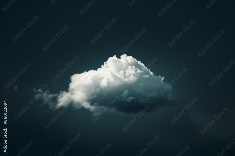 Naklejka premium A large cloud in the sky with a dark background