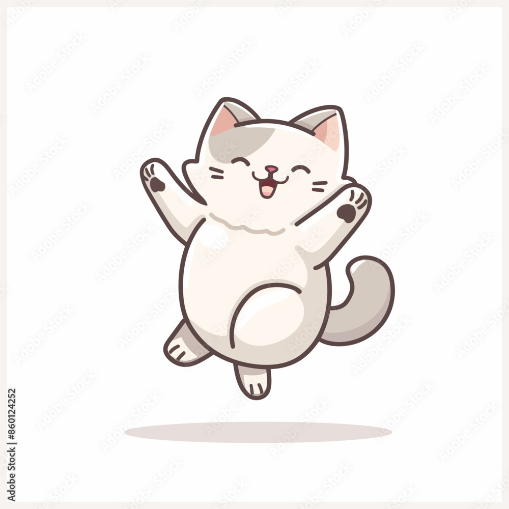 Obraz premium cat jumping vector