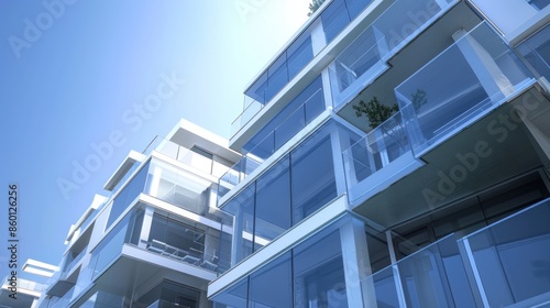 Apartments with Reflective Glass Elements 