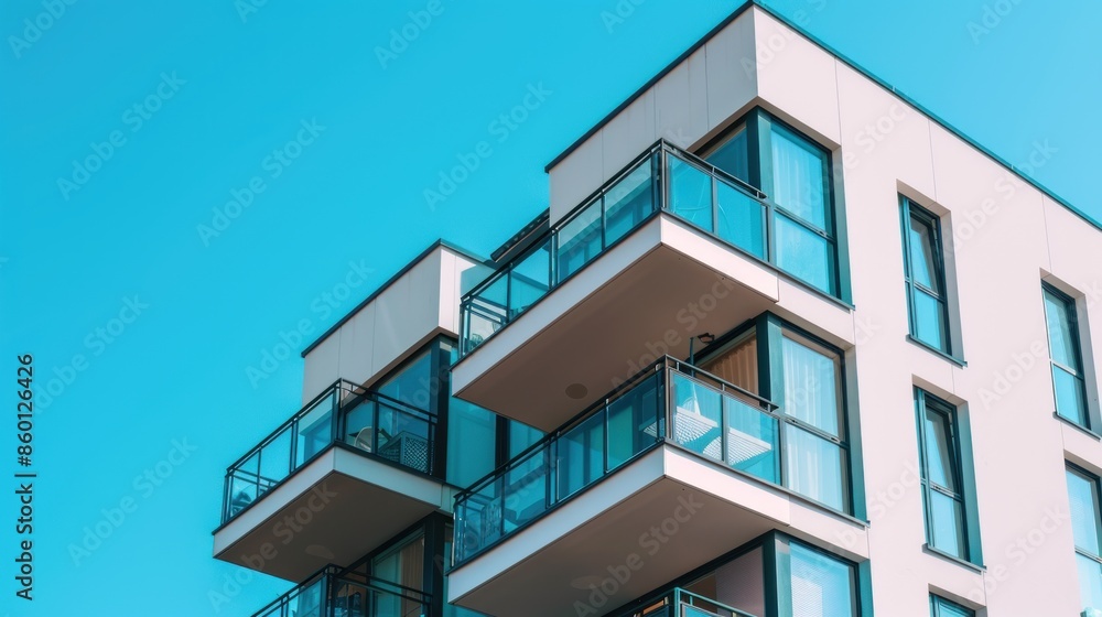 Modern Apartment Building with Balconies Modern Apartment Building with Balconies