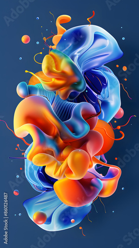 Rainbow wave. Colorful paint splash. Isolated design element 