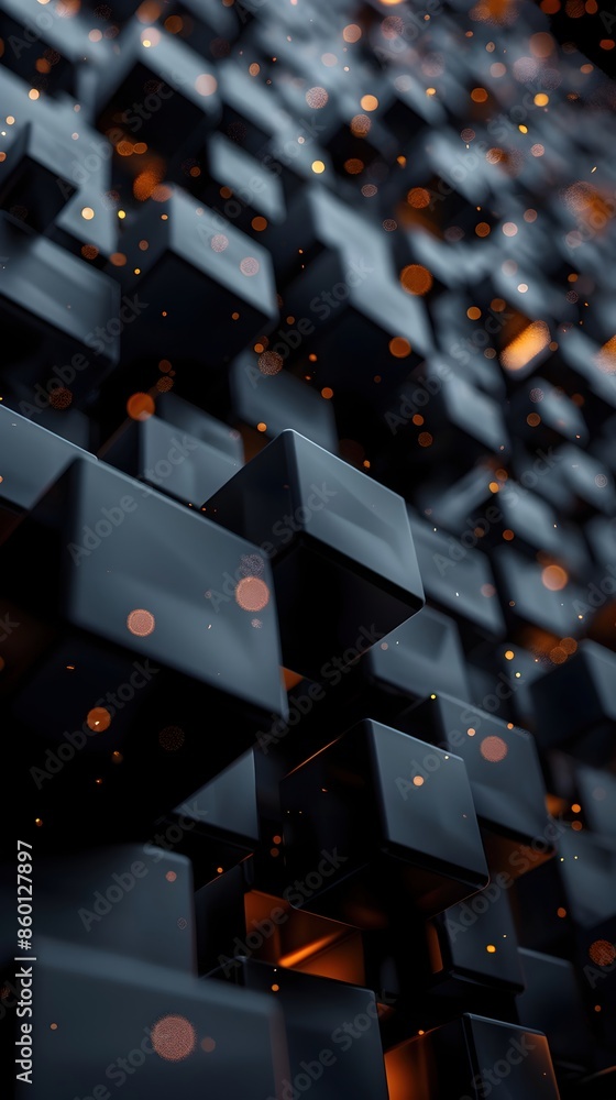 Fototapeta premium Mesmerizing Geometric Silhouettes Converge in a Surreal Pop Art-Inspired 3D Composition