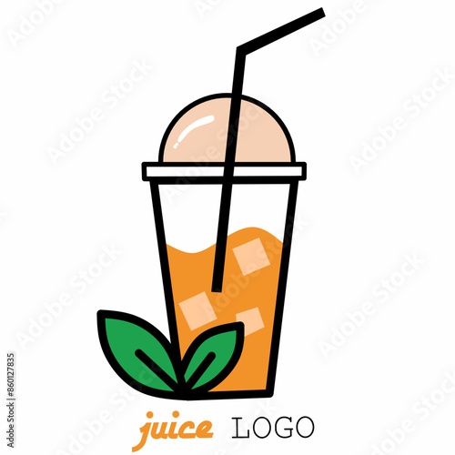 orange juice logo design drink