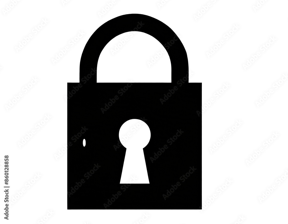 schwarze Silhouette Kontrast Türschloss icon isoliert auf weißen Hintergrund, Freisteller schwarze Silhouette Kontrast Türschloss icon isoliert auf weißen Hintergrund, Freisteller