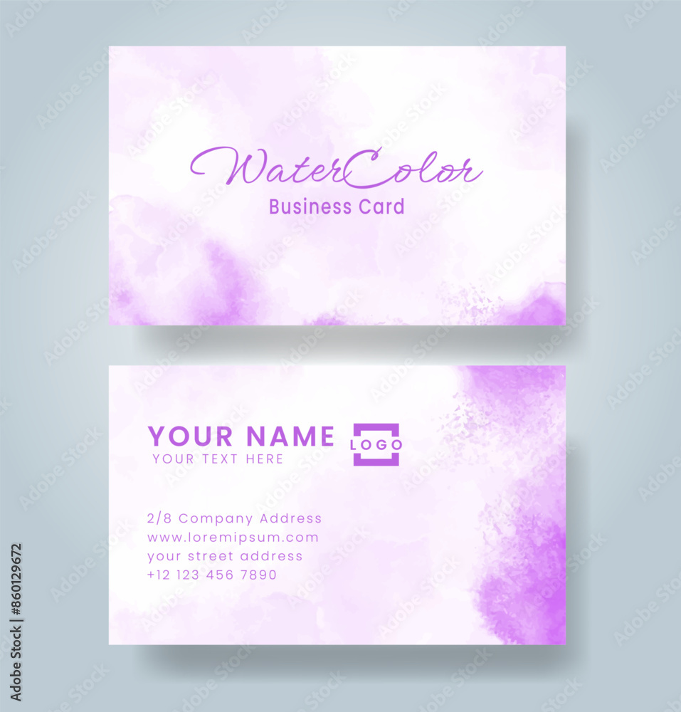 Beautiful business card template with watercolor Beautiful business card template with watercolor