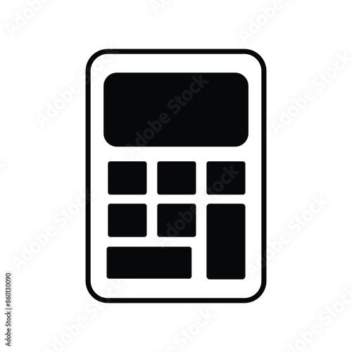 calculator icon with white background vector stock illustration