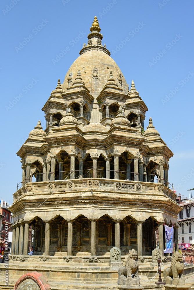 Obraz premium ネパールのパタンにあるダルバール広場の美しい風景Beautiful scenery of Durbar Square in Patan, Nepal
