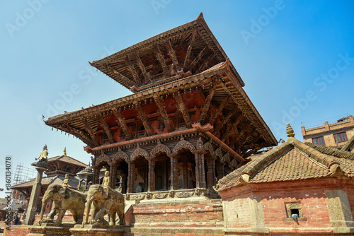 Canvastavla ネパールのパタンにあるダルバール広場の美しい風景Beautiful scenery of Durbar Square in Patan, Nepal