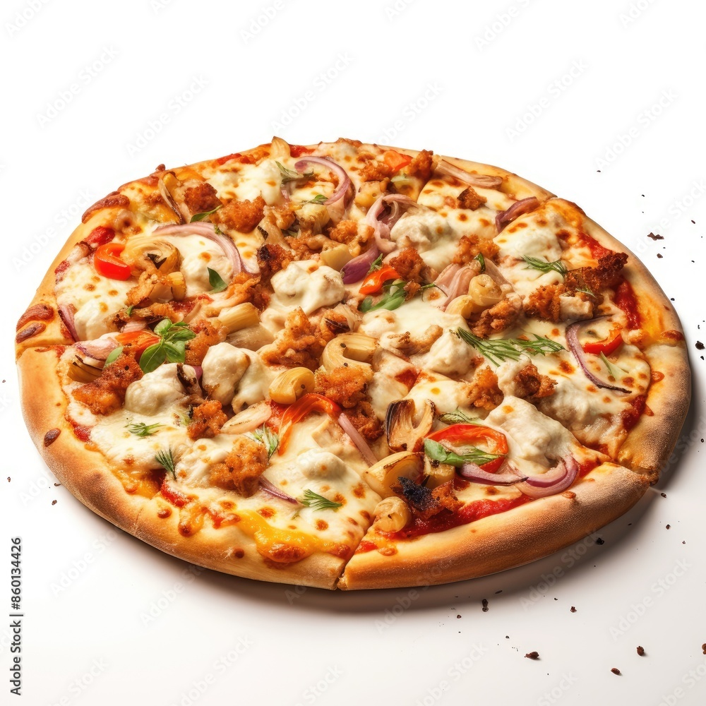 Delicious Pizza with Gooey Cheese and Various Toppings Delicious Pizza with Gooey Cheese and Various Toppings