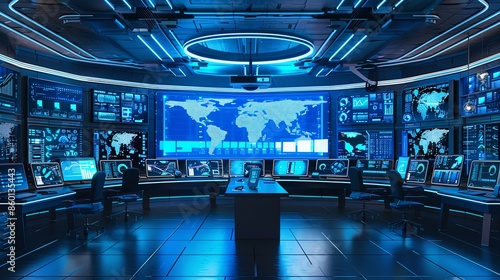 Futuristic command center. © Pirasut