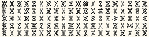 Mega collection letter x logo design. modern logotype x design with black color. vector illustration