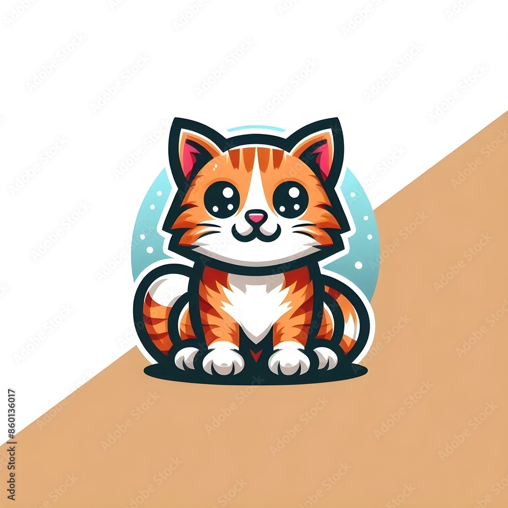 cat mascot logo icon on white background cat mascot logo icon on white background