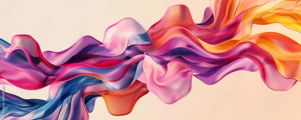 Fototapeta premium Colorful abstract background with fluid vibrant waves in pink, purple, and orange hues