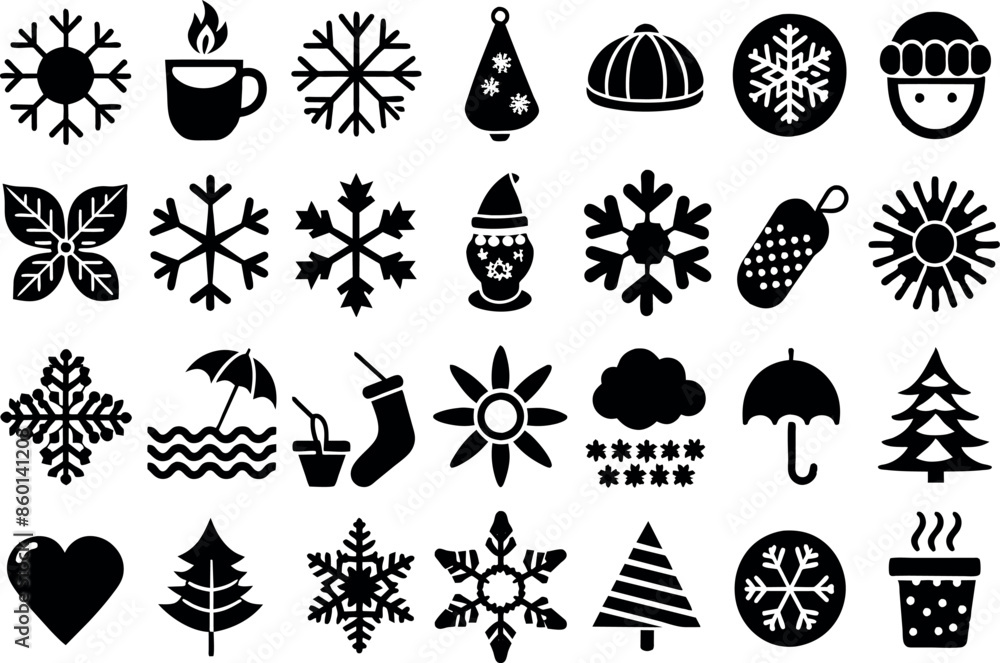 Holiday & Seasons related concept editable stroke outline icons isolated on white background flat vector illustration Holiday & Seasons related concept editable stroke outline icons isolated on white background flat vector illustration
