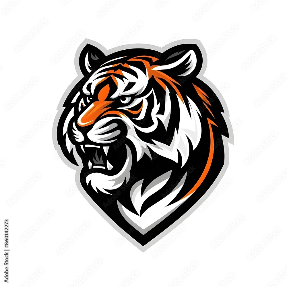 tiger mascot logo in white background tiger mascot logo in white background