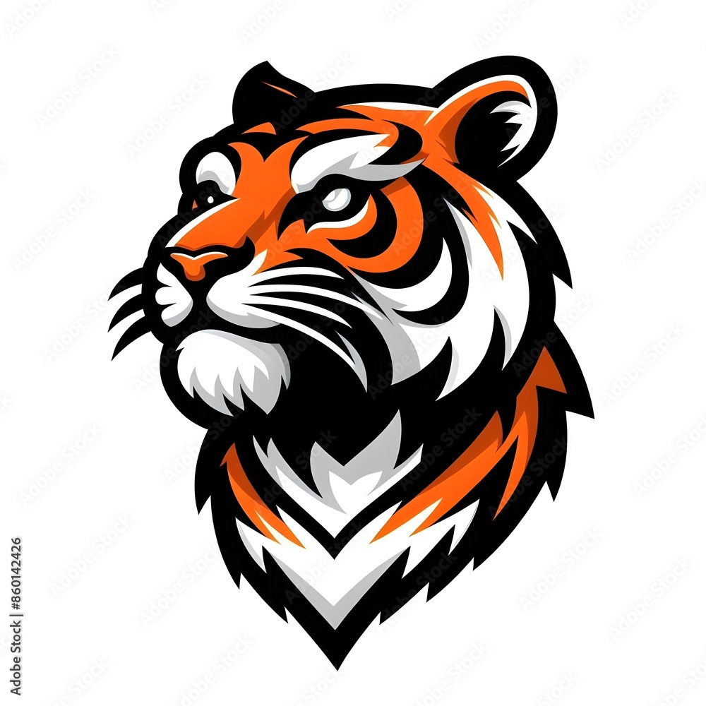 tiger mascot logo in white background tiger mascot logo in white background