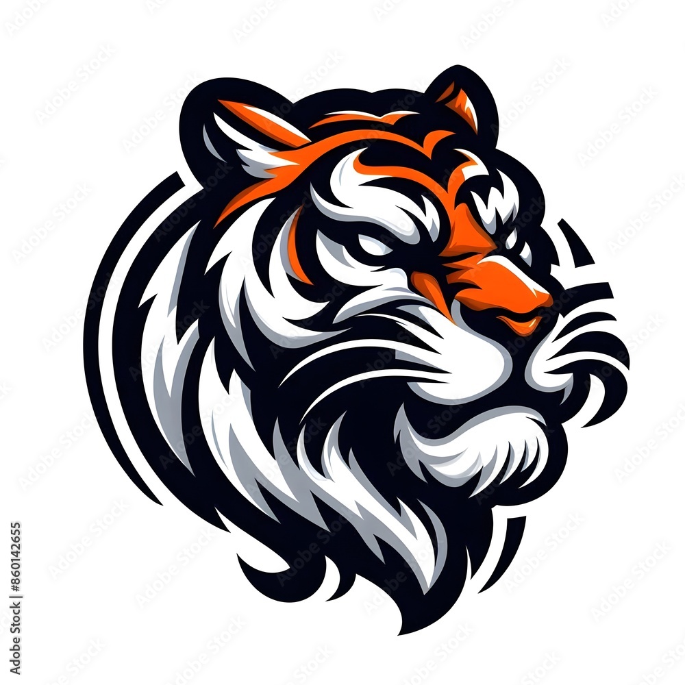 tiger mascot logo in white background tiger mascot logo in white background