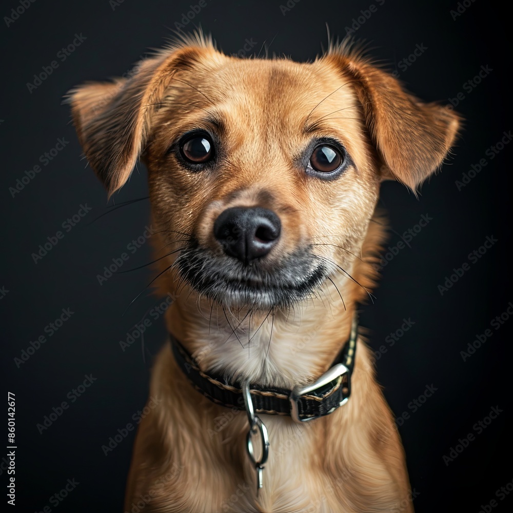 a dog with a dog collar looking at the camera a dog with a dog collar looking at the camera