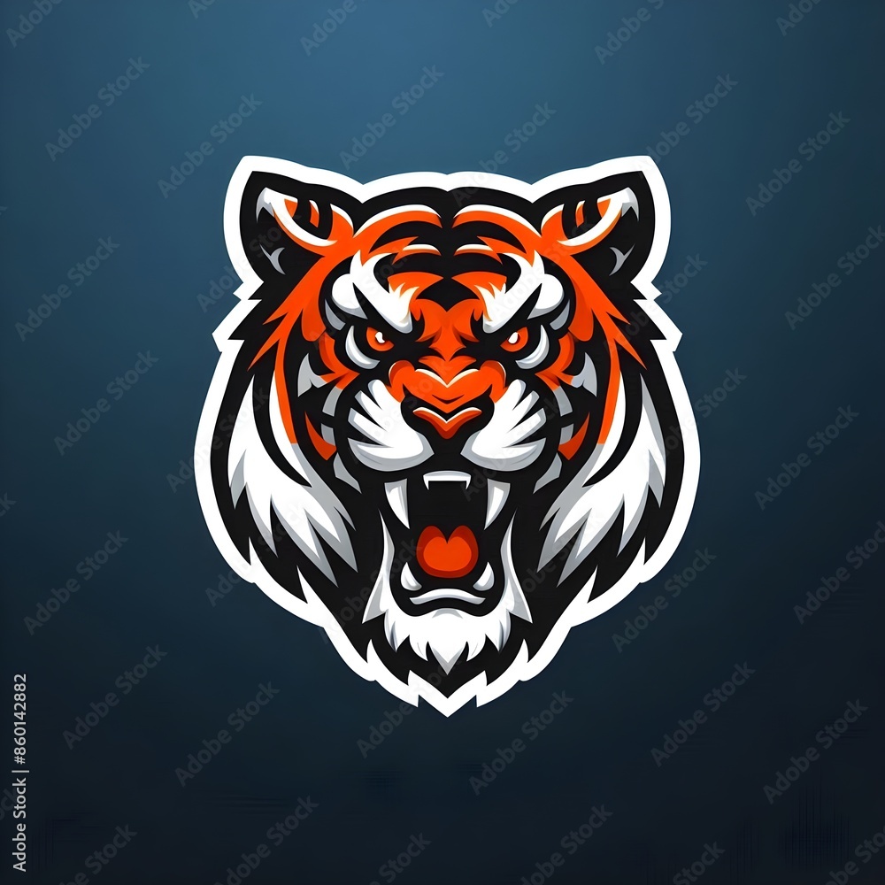 tiger mascot logo in white background tiger mascot logo in white background