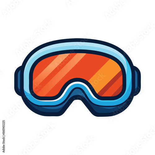 Snowboard goggle isolated on white background