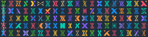 Mega collection letter x logo design. modern logotype x design with colorful. vector illustration
