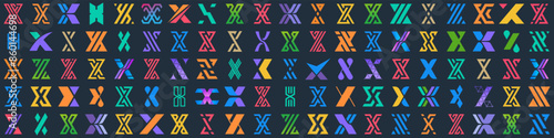Mega collection letter x logo design. modern logotype x design with colorful. vector illustration