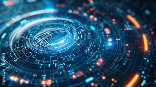 Wallpaper Mural Abstract Futuristic Interface Design. Torontodigital.ca