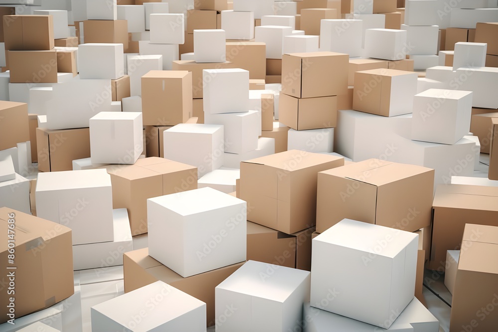 Lot of cardboard boxes on white background Lot of cardboard boxes on white background