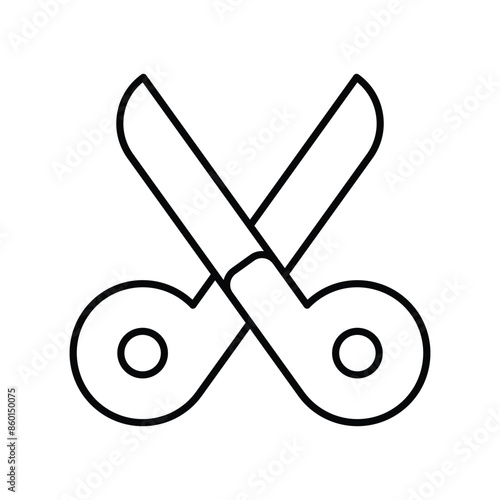 scissor icon with white background vector stock illustration