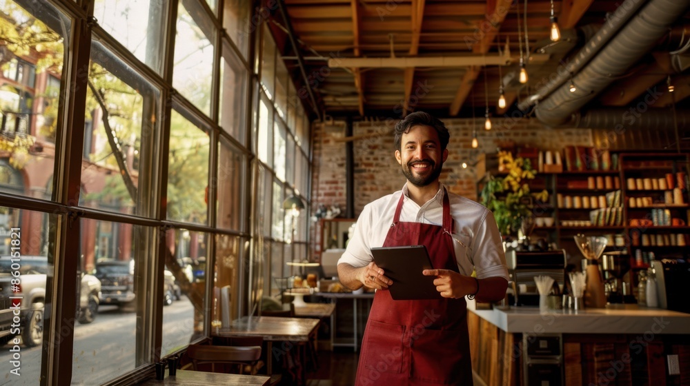 Fototapeta premium The Barista with Tablet