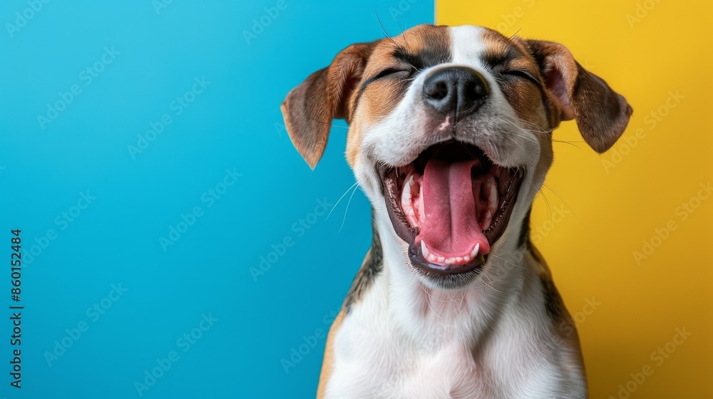 Pitbull Terrier close-up. In a vibrant blue background photo studio. Canine. Dog. Pet.
Pitbull Terrier close-up. In a vibrant blue background photo studio. Canine. Dog. Pet.