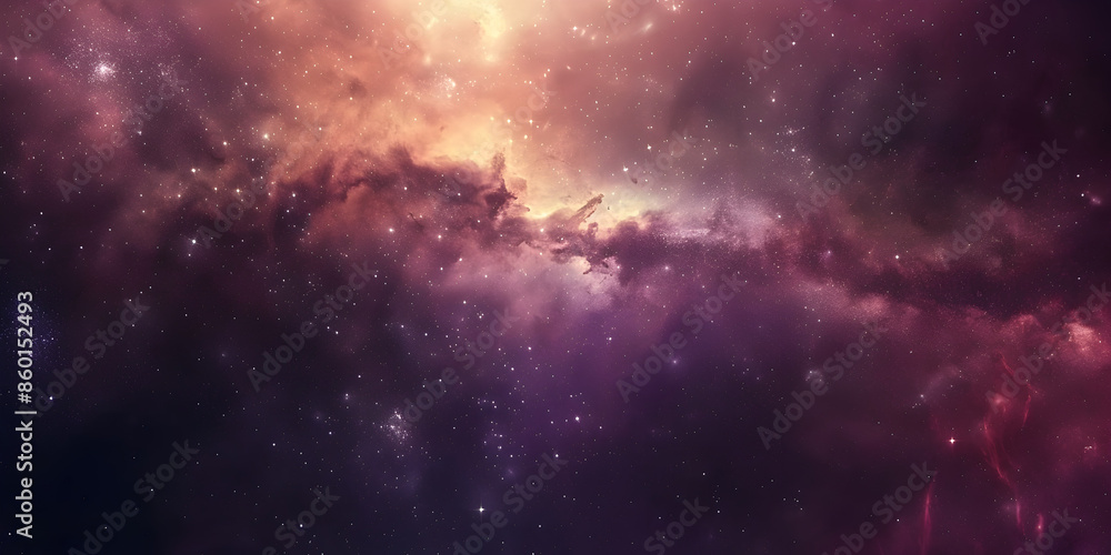 Fototapeta premium A cosmic scene with a nebula and stars.