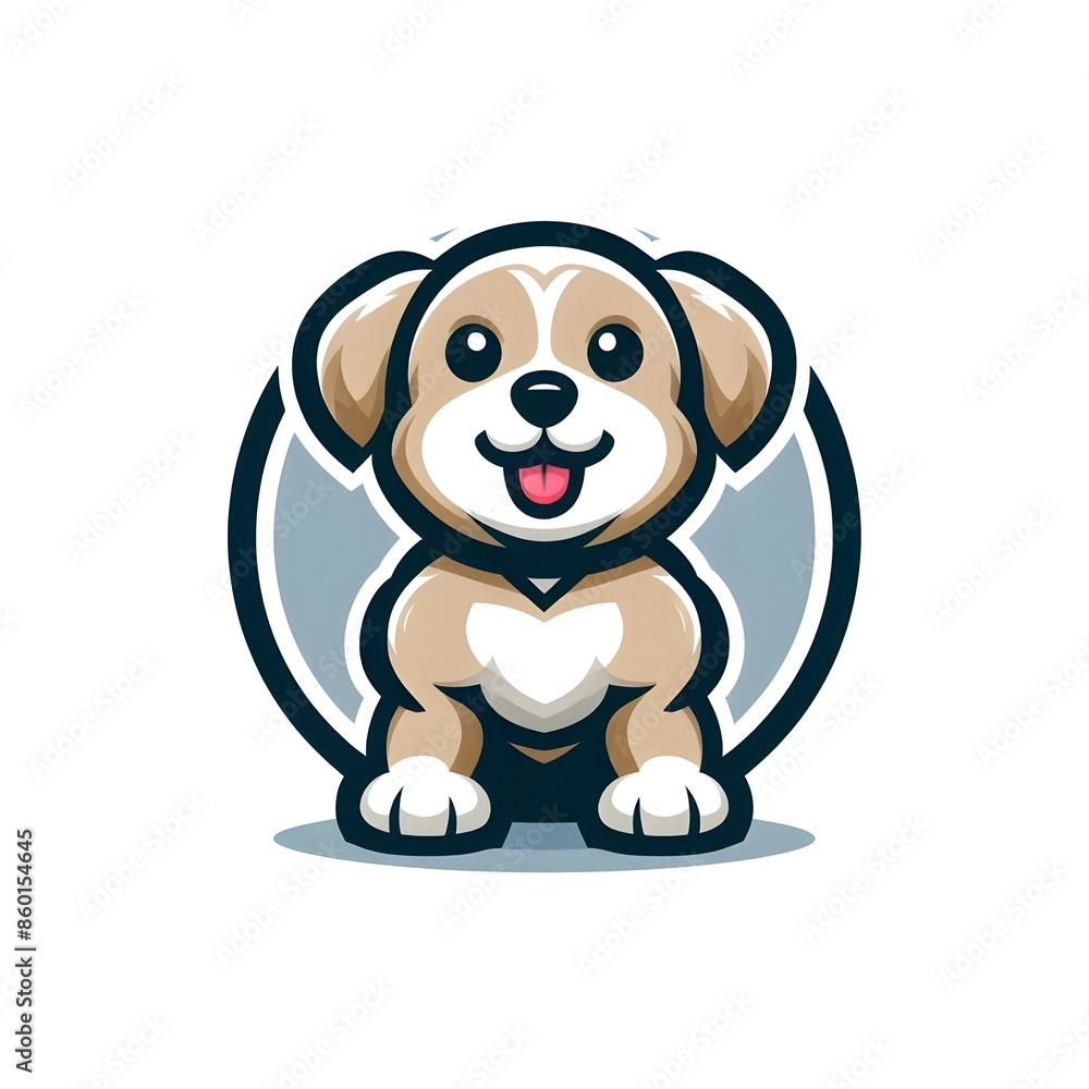 puppy mascot logo on white background puppy mascot logo on white background