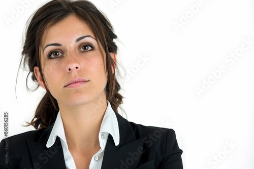 Businesswoman's portrait with a blur effect on face for wallpaper or anonymous background use