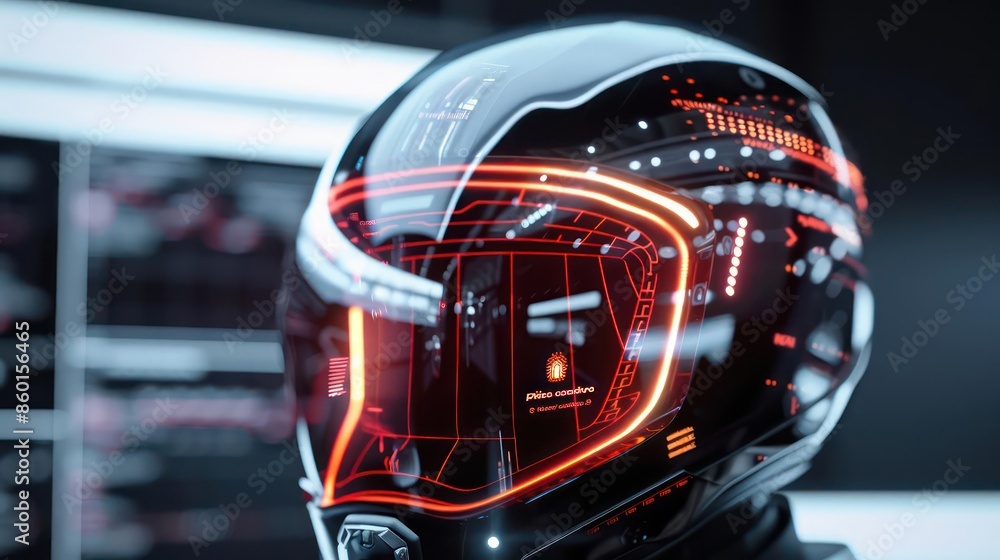 A futuristic helmet visor showing a digital overlay of Independence Day festivities with room for a caption A futuristic helmet visor showing a digital overlay of Independence Day festivities with room for a caption