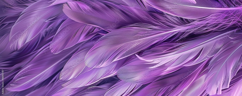 Close-up of vibrant purple feathers arranged in a soft, intricate pattern Close-up of vibrant purple feathers arranged in a soft, intricate pattern
