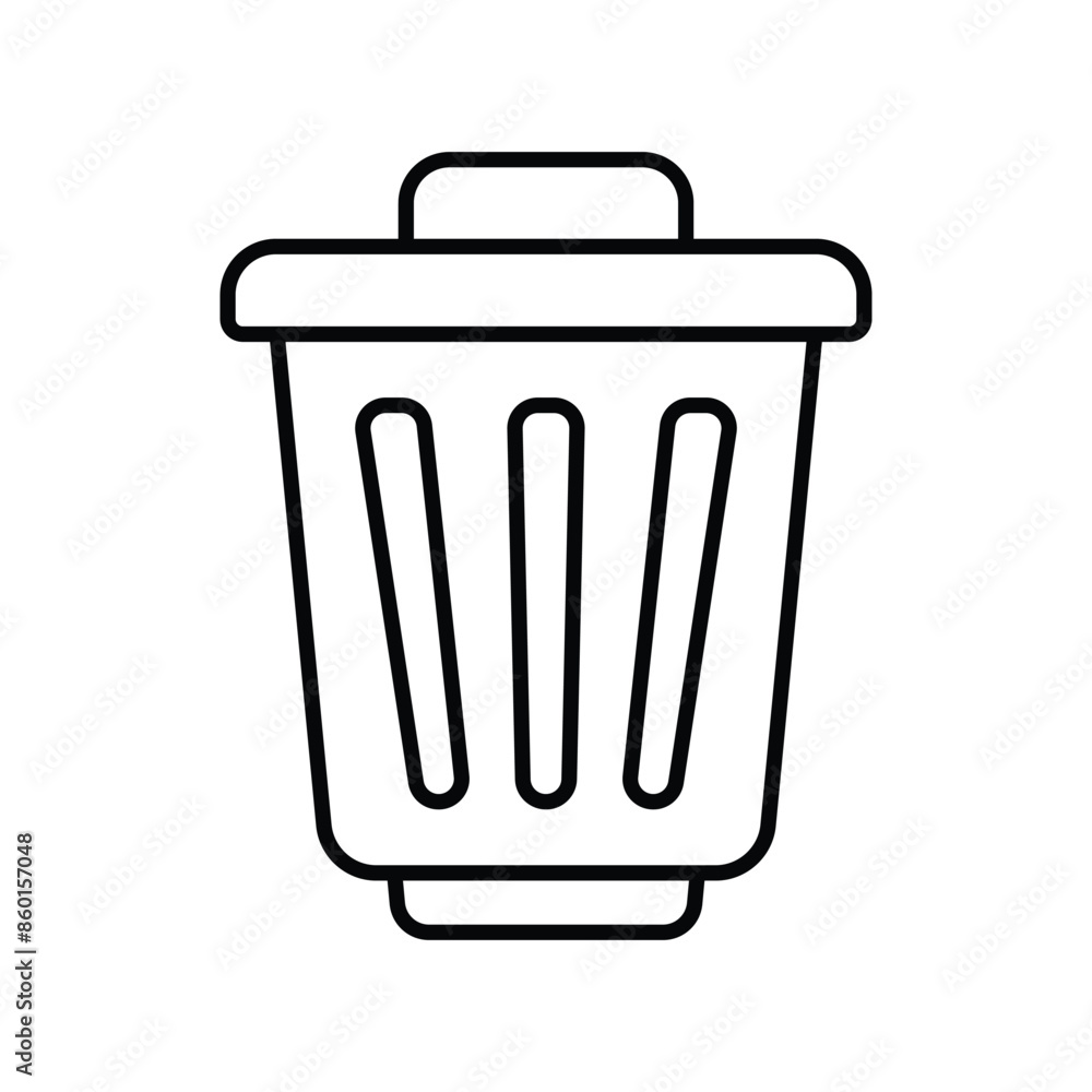 trash can icon with white background vector stock illustration trash can icon with white background vector stock illustration