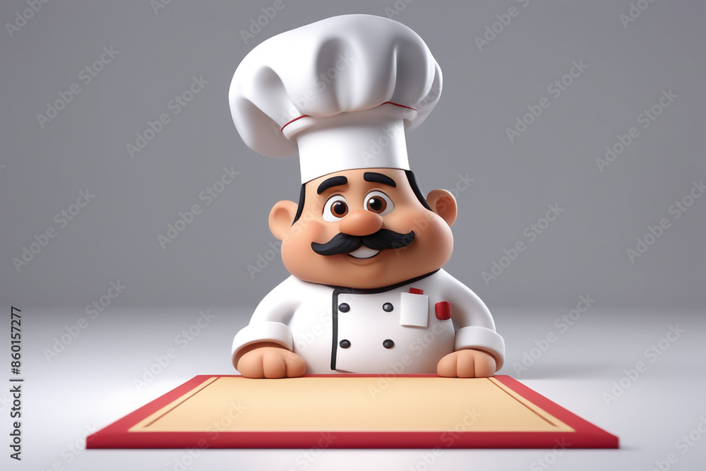 3d character cartoon chef on white paper background full body isloted background
3d character cartoon chef on white paper background full body isloted background
