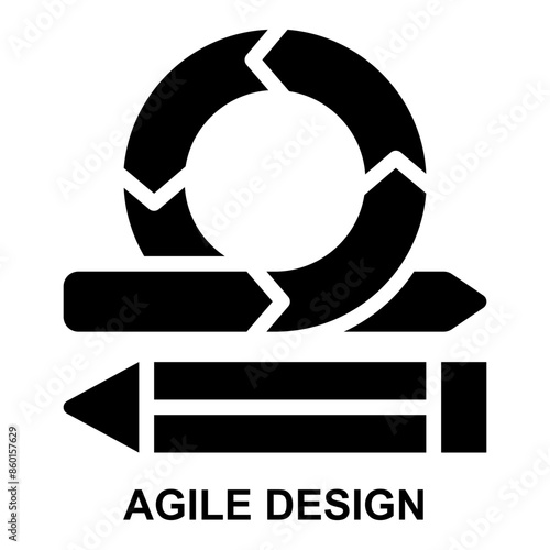  agile design, project design, agile, scrum, project management, planning solid glyph icon