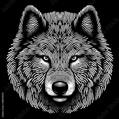 black and white pattern Animal vector illustration
 photo